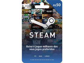 Steam Gift Card - Cartão Pré Pago R$ 50
