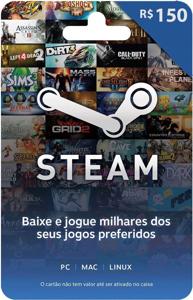Steam Gift Card - Cartão Pré Pago R$ 150
