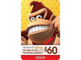 Cartão Nintendo eShop Crédito Switch - $60 Dólares