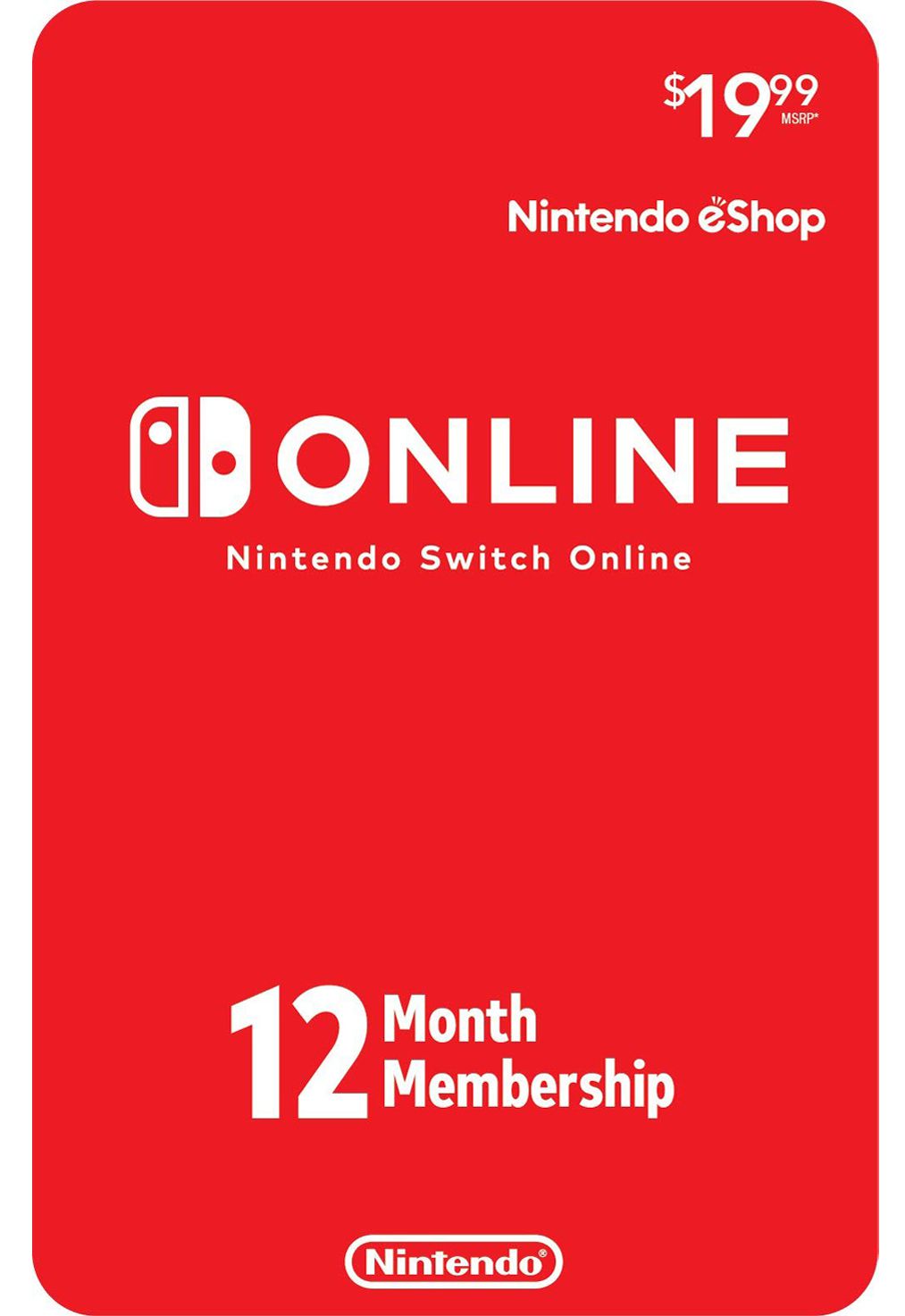 Nintendo Switch Online 12 Meses USA