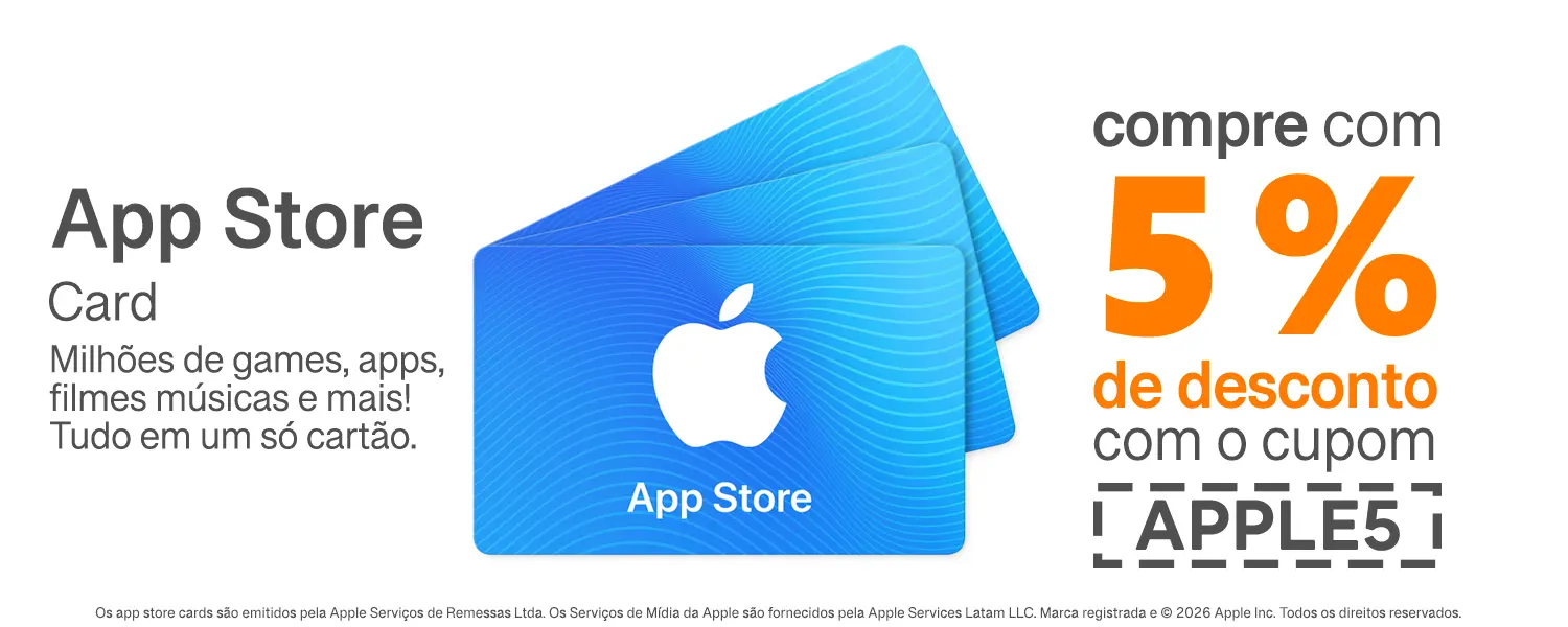 Cartão da App Store agora disponível na Zero3Games! Aproveite as promoções!