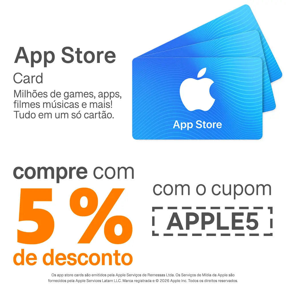 Cartão da App Store agora disponível na Zero3Games! Aproveite as promoções!