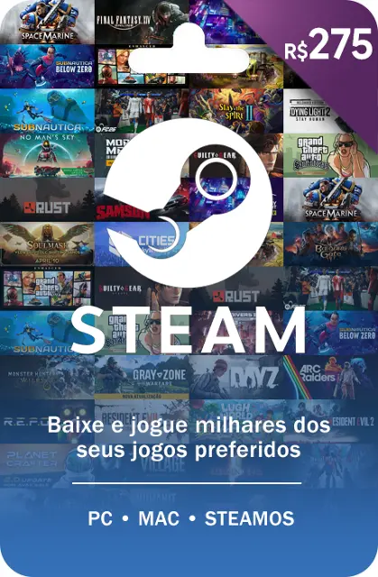 Steam Gift Card - Cartão Pré Pago R$ 275