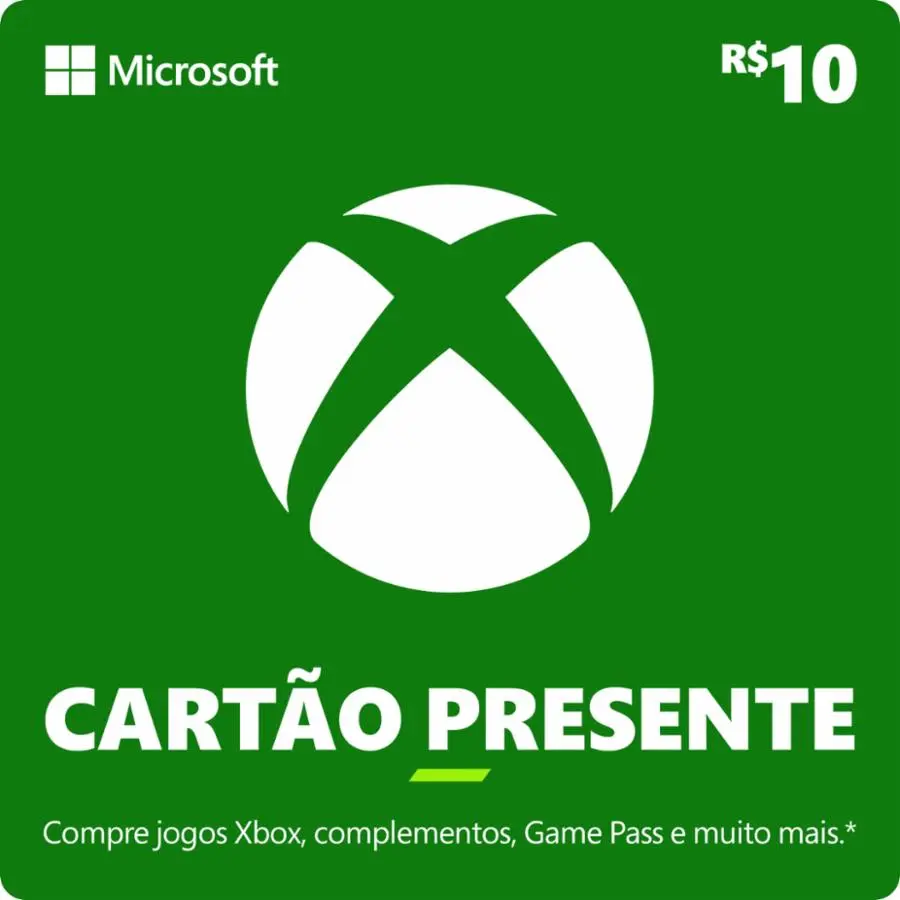 Cartão Presente Pré Pago Xbox Live R$ 10 Reais