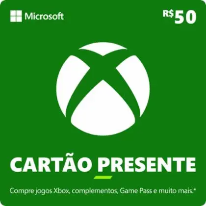 Cartão Presente Pré Pago Xbox Live R$ 50 Reais