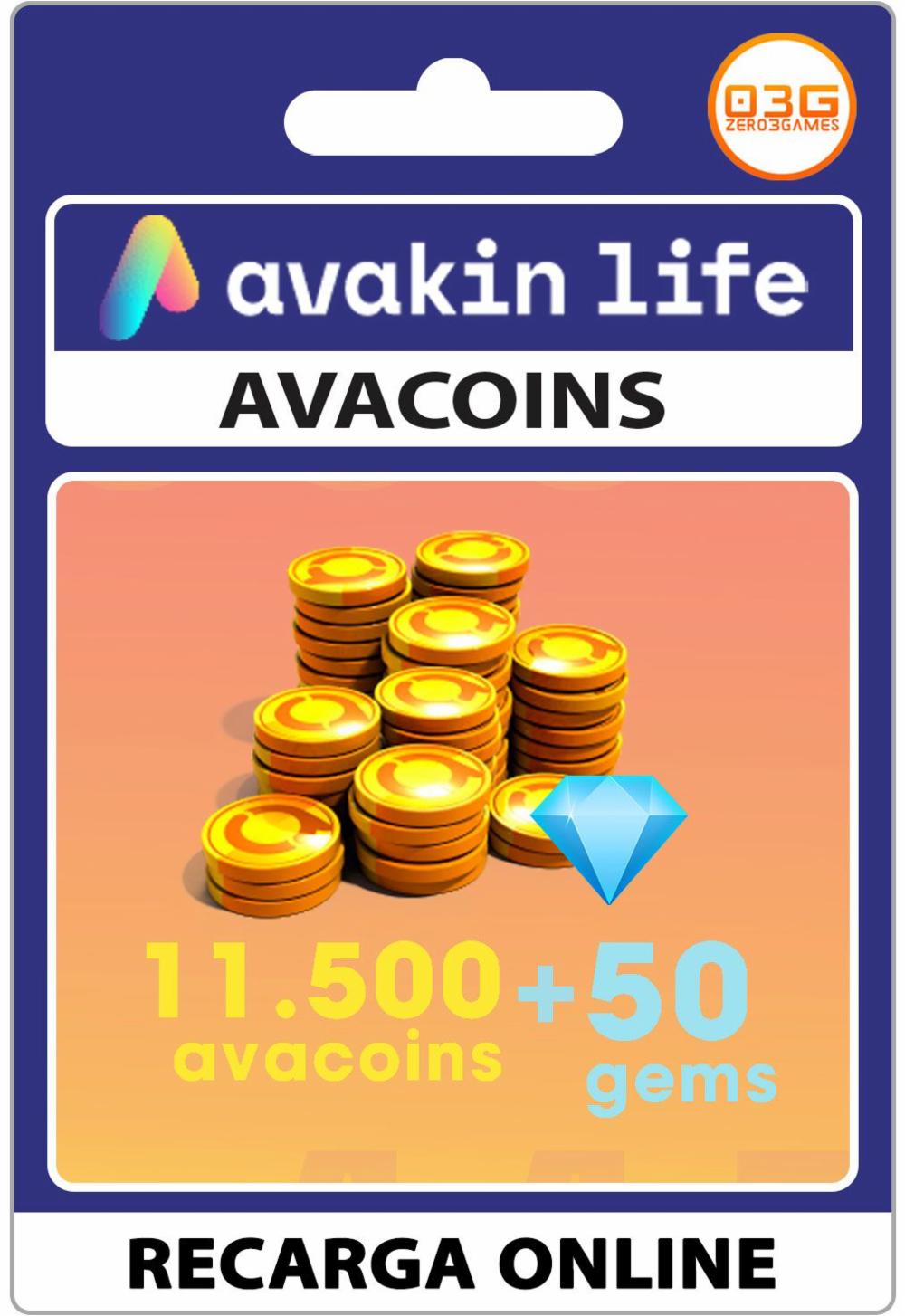 11.500 Avacoins + 50 Gemas - Avakin Life
