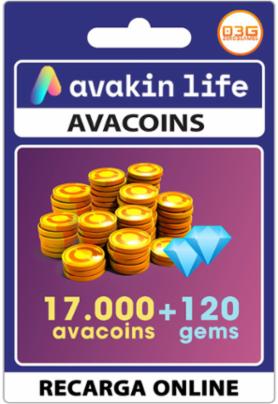 17.000 Avacoins + 120 Gemas - Avakin Life