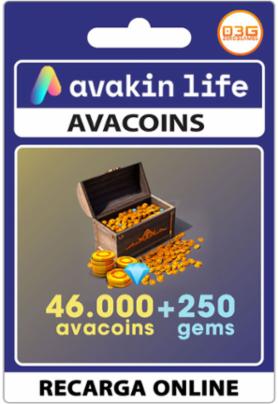 46.000 Avacoins + 250 Gemas - Avakin Life