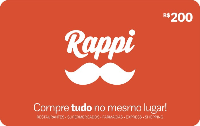 Rappi: 200 Reais - Cartão Presente Digital