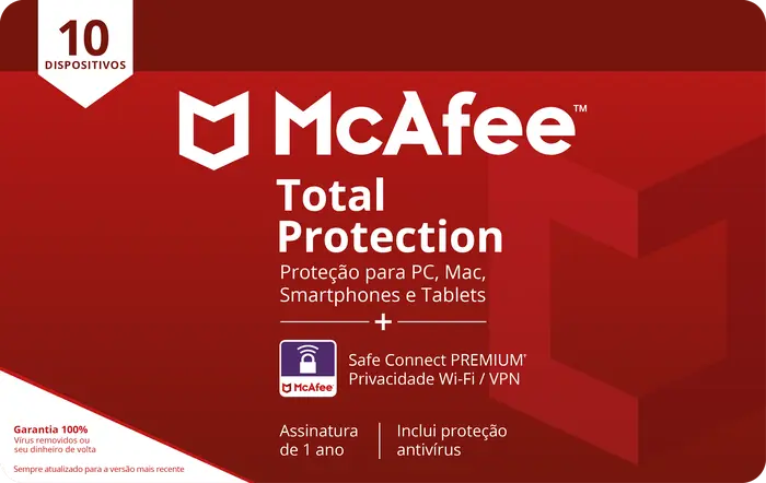 McAfee Total Protection 10 Dispositivos + VPN 5 Dispositivos