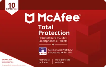 McAfee Total Protection 10 Dispositivos + VPN 5 Dispositivos