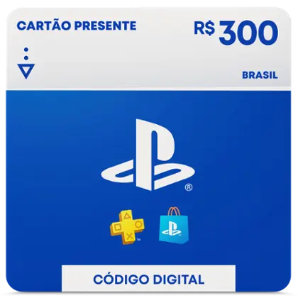 Cartão PSN R$ 300 Reais Playstation Network Brasil