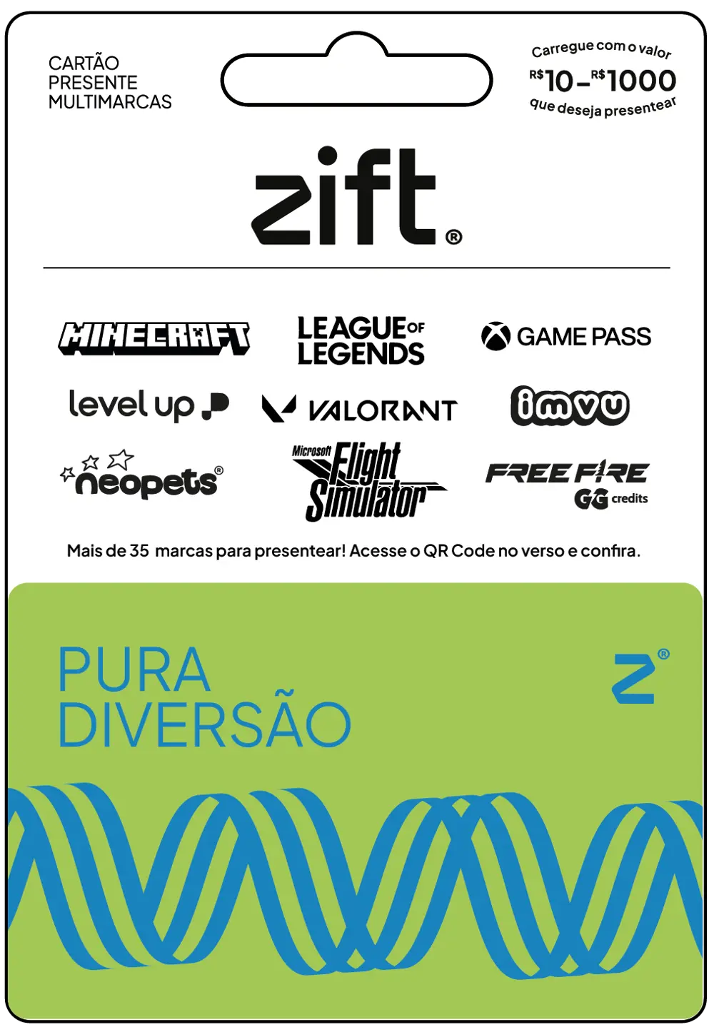 Zift - Cartão Presente Multimarcas Zilhões de Opções