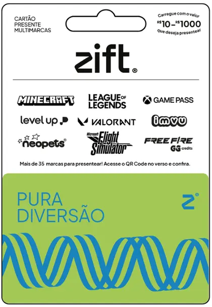 Zift - Cartão Presente Multimarcas Zilhões de Opções